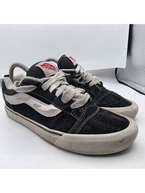 Vans Knu Skool Mens Size 7.5 Black White Suede Chunky Skate Shoes Casual Comfort